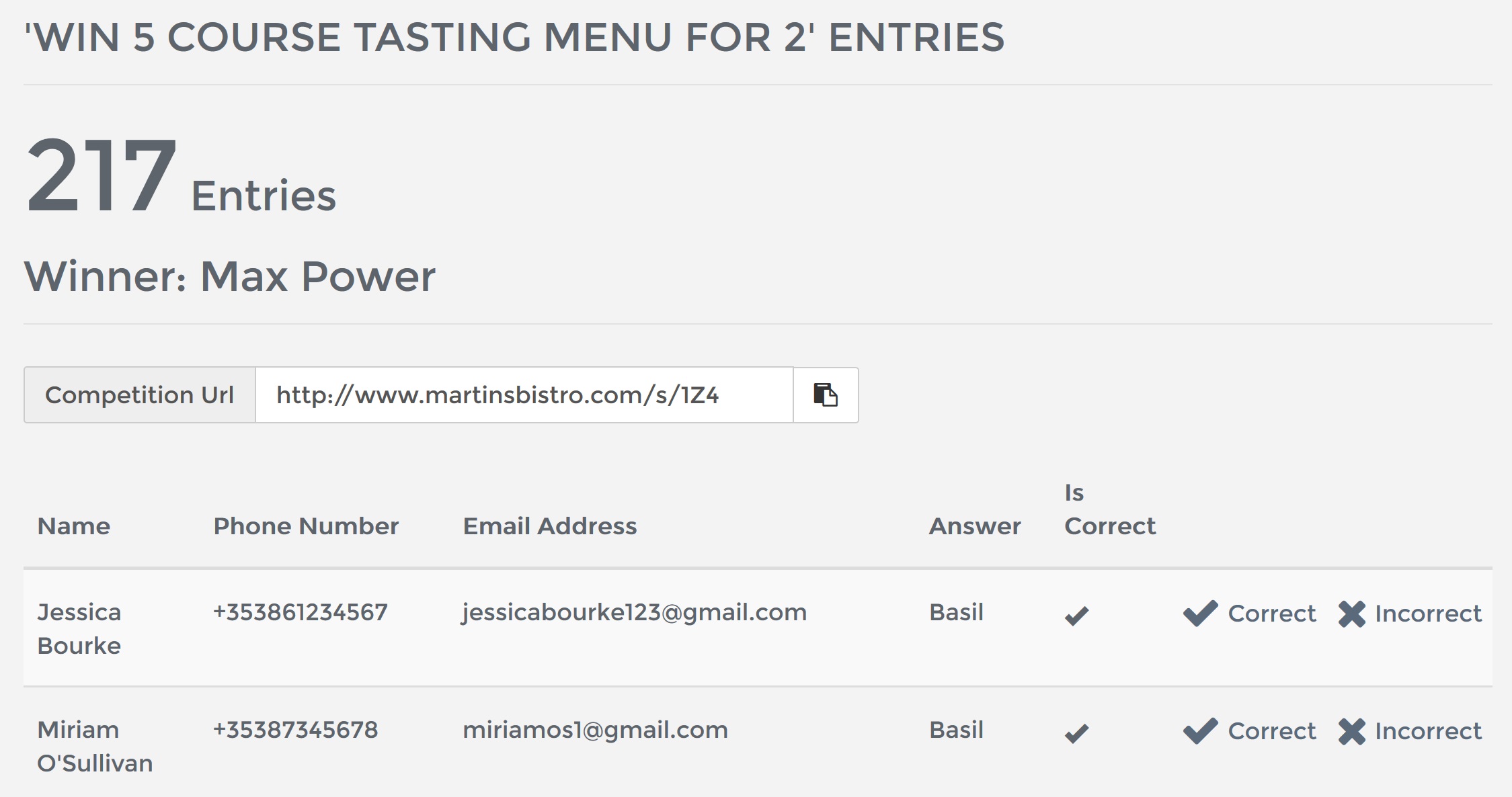 TablePath Competitions