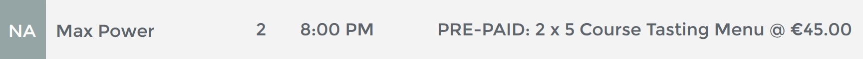 TablePath Pre-Pay Reservation