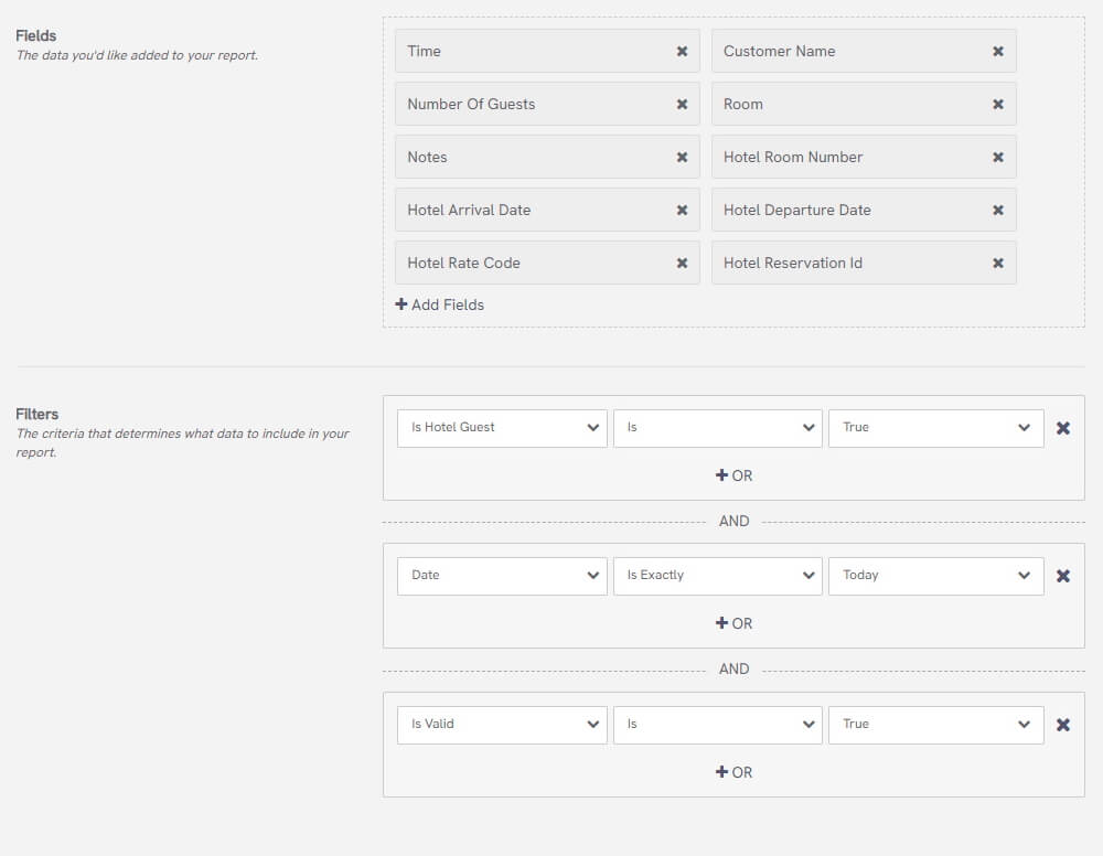 Todays resident bookings