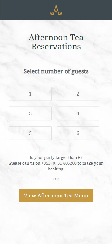 Reservations booking form