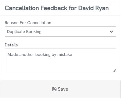 Cancellation feedback